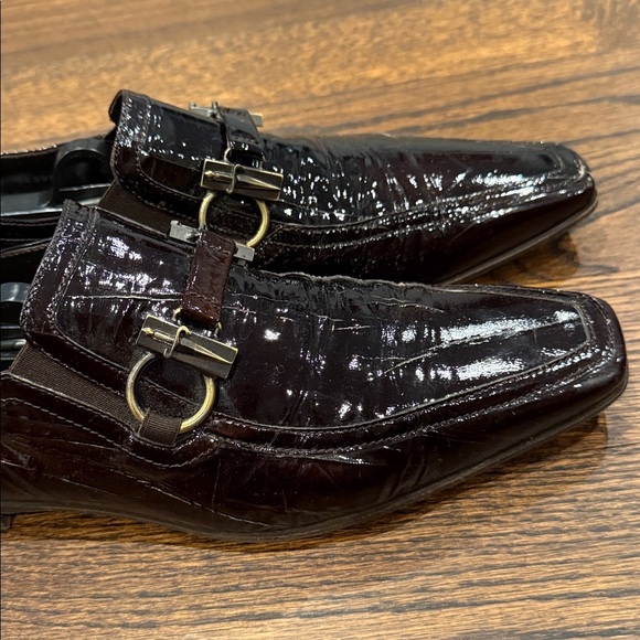 Cesare Paciotti Mens Dress Shoes Horsebit Loafer Brown Patent Leather Italy Sz 7 main image 6